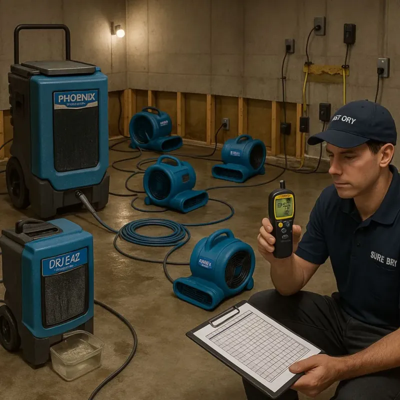 Structural Drying and Dehumidification process in New Castle, VA